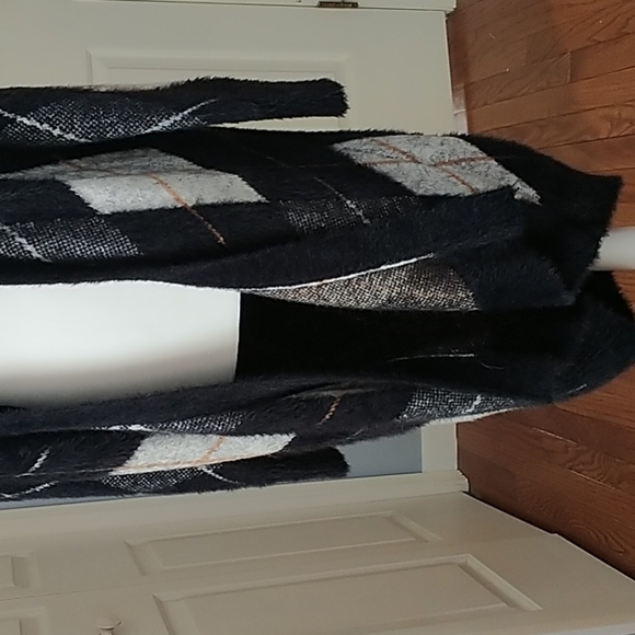 Marled Argyle Grey/Black Sweater Coat Jacket sz S - Picture 5 of 12